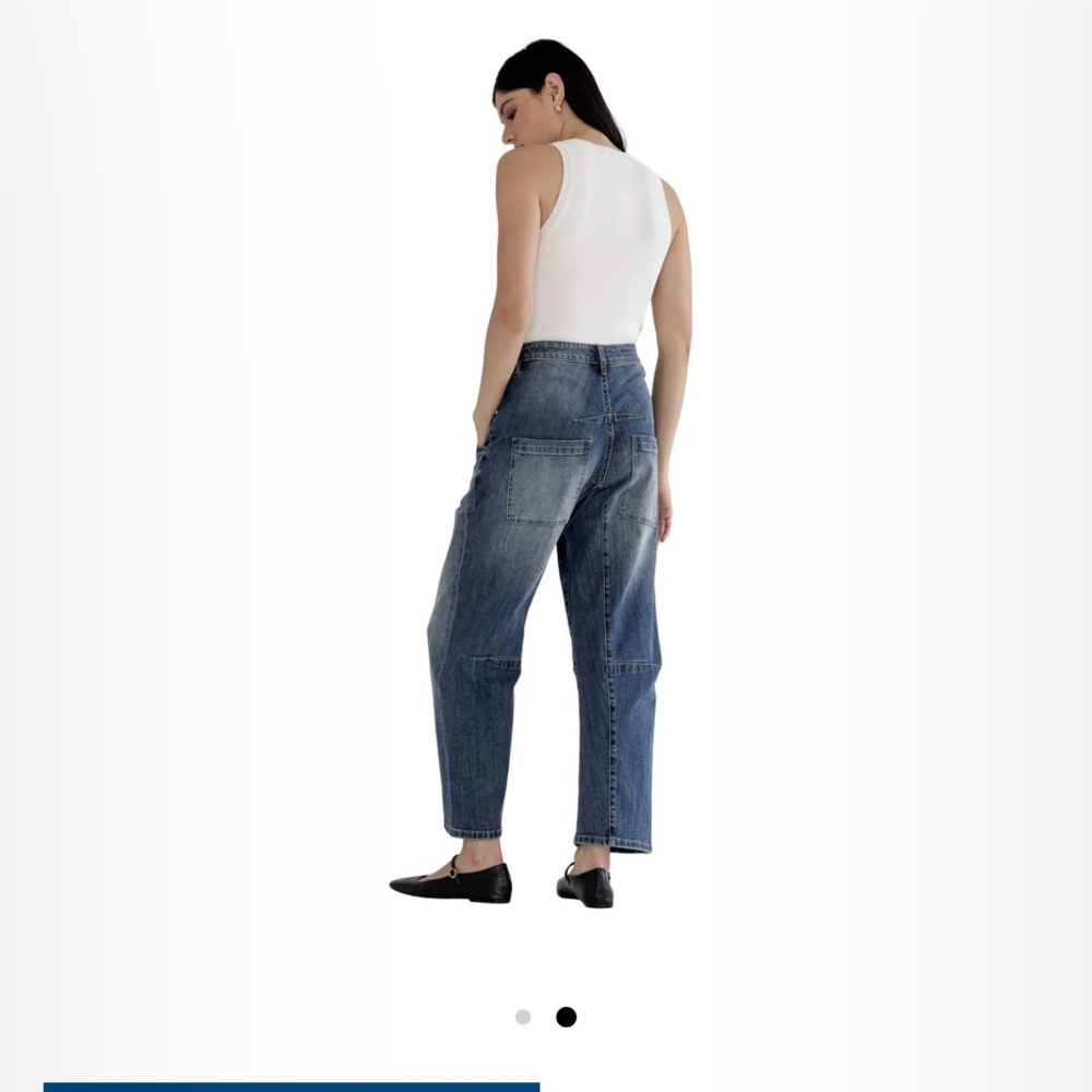 Mica High Rise Barrel Leg Jeans - brand new